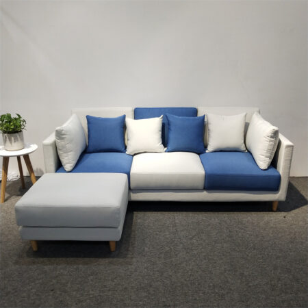 Fabric Sofa With Ottoman