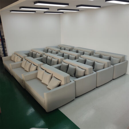Leather Double Sofa Bed with Storage Living Room Furniture 9610