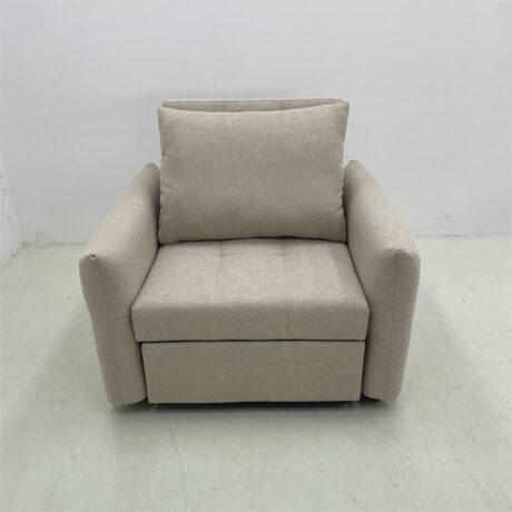 Versatile Beige Sofa Bed Easy to Transform Soft Fabric for Living Room Guest Room 640A